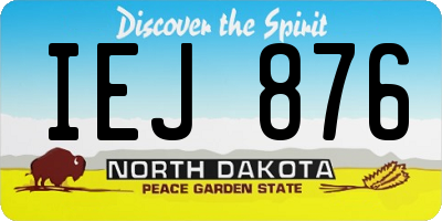 ND license plate IEJ876