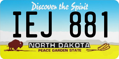 ND license plate IEJ881
