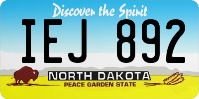 ND license plate IEJ892