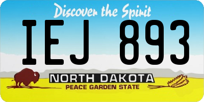 ND license plate IEJ893