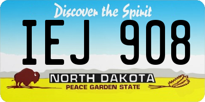 ND license plate IEJ908