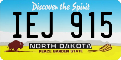 ND license plate IEJ915