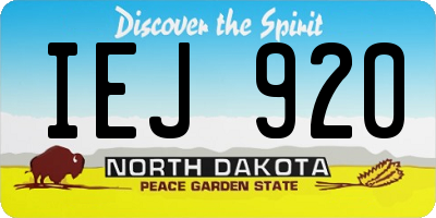 ND license plate IEJ920