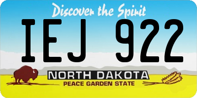 ND license plate IEJ922