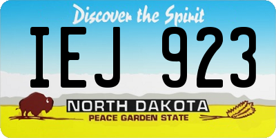 ND license plate IEJ923
