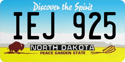 ND license plate IEJ925
