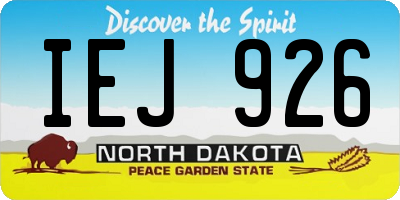 ND license plate IEJ926