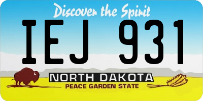 ND license plate IEJ931