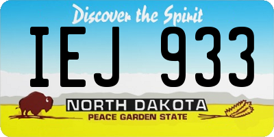 ND license plate IEJ933