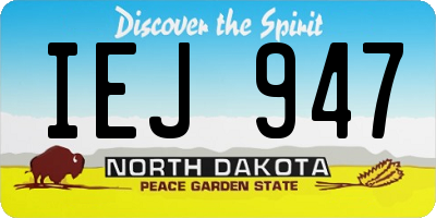 ND license plate IEJ947