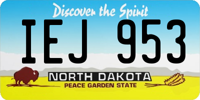 ND license plate IEJ953
