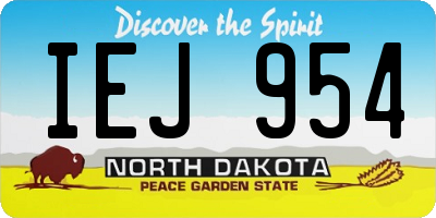 ND license plate IEJ954