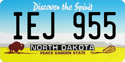 ND license plate IEJ955