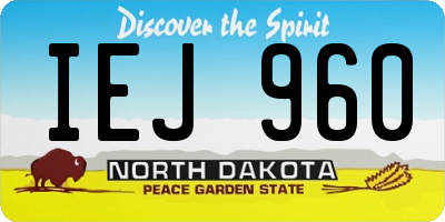 ND license plate IEJ960
