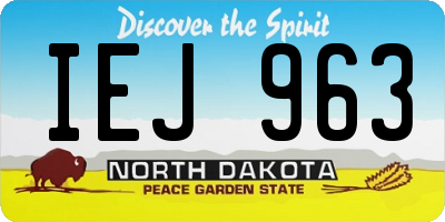 ND license plate IEJ963
