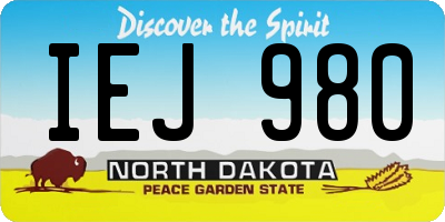 ND license plate IEJ980