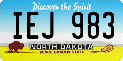 ND license plate IEJ983
