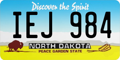 ND license plate IEJ984