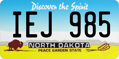 ND license plate IEJ985