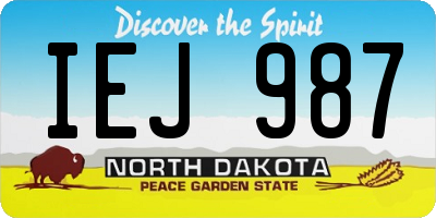 ND license plate IEJ987