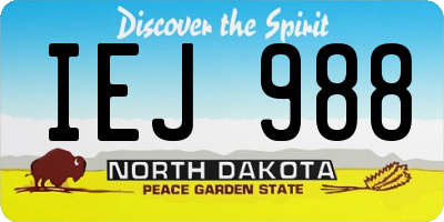 ND license plate IEJ988