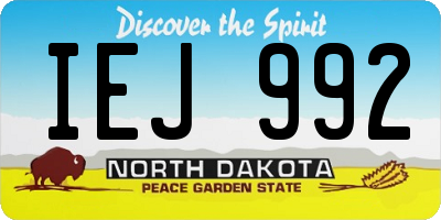 ND license plate IEJ992