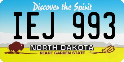 ND license plate IEJ993