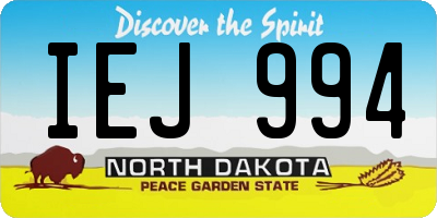 ND license plate IEJ994