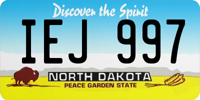 ND license plate IEJ997