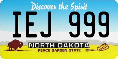 ND license plate IEJ999