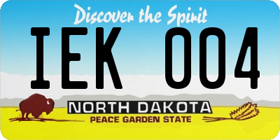 ND license plate IEK004
