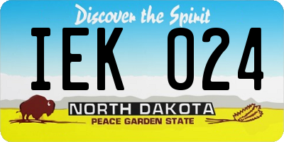 ND license plate IEK024
