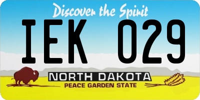 ND license plate IEK029