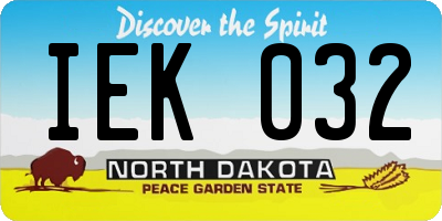 ND license plate IEK032