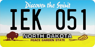 ND license plate IEK051