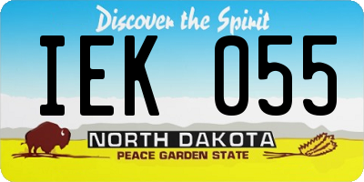 ND license plate IEK055