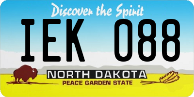 ND license plate IEK088