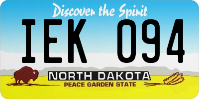 ND license plate IEK094