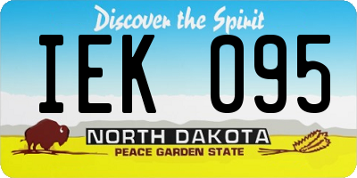 ND license plate IEK095