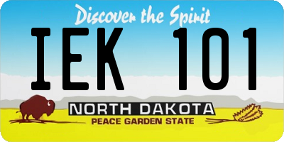 ND license plate IEK101