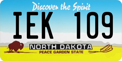 ND license plate IEK109