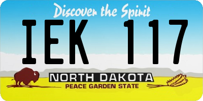 ND license plate IEK117