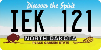 ND license plate IEK121
