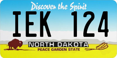 ND license plate IEK124