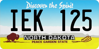 ND license plate IEK125