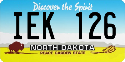 ND license plate IEK126