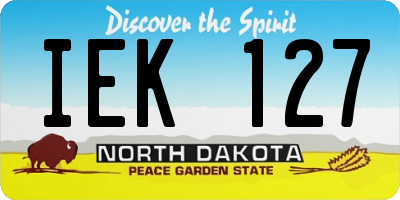 ND license plate IEK127