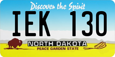 ND license plate IEK130