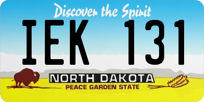 ND license plate IEK131