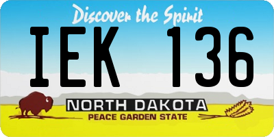 ND license plate IEK136